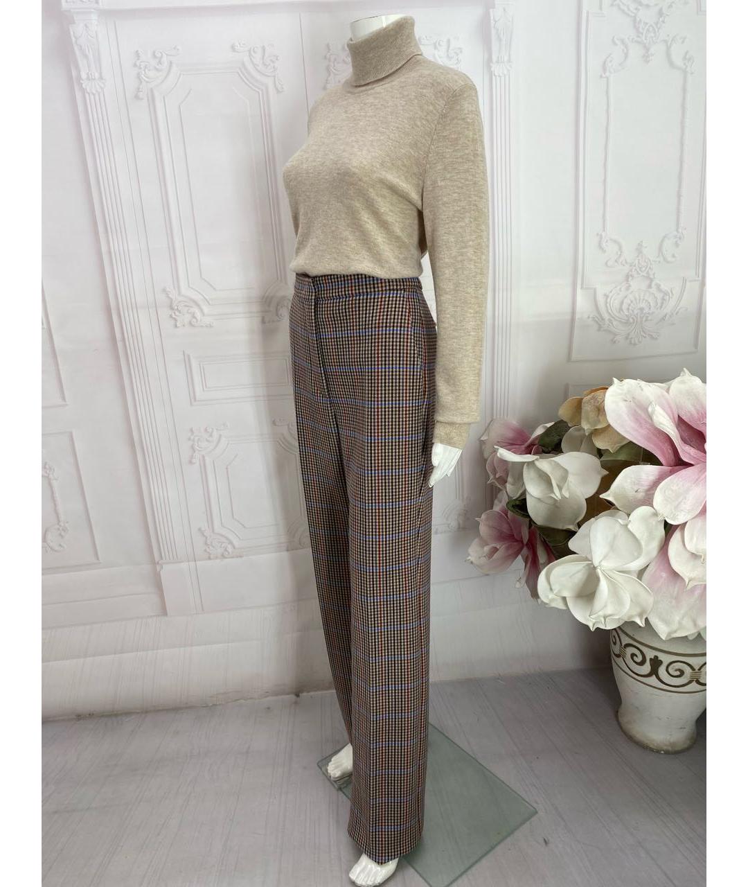 MAX MARA Мульти шерстяные прямые брюки, фото 7