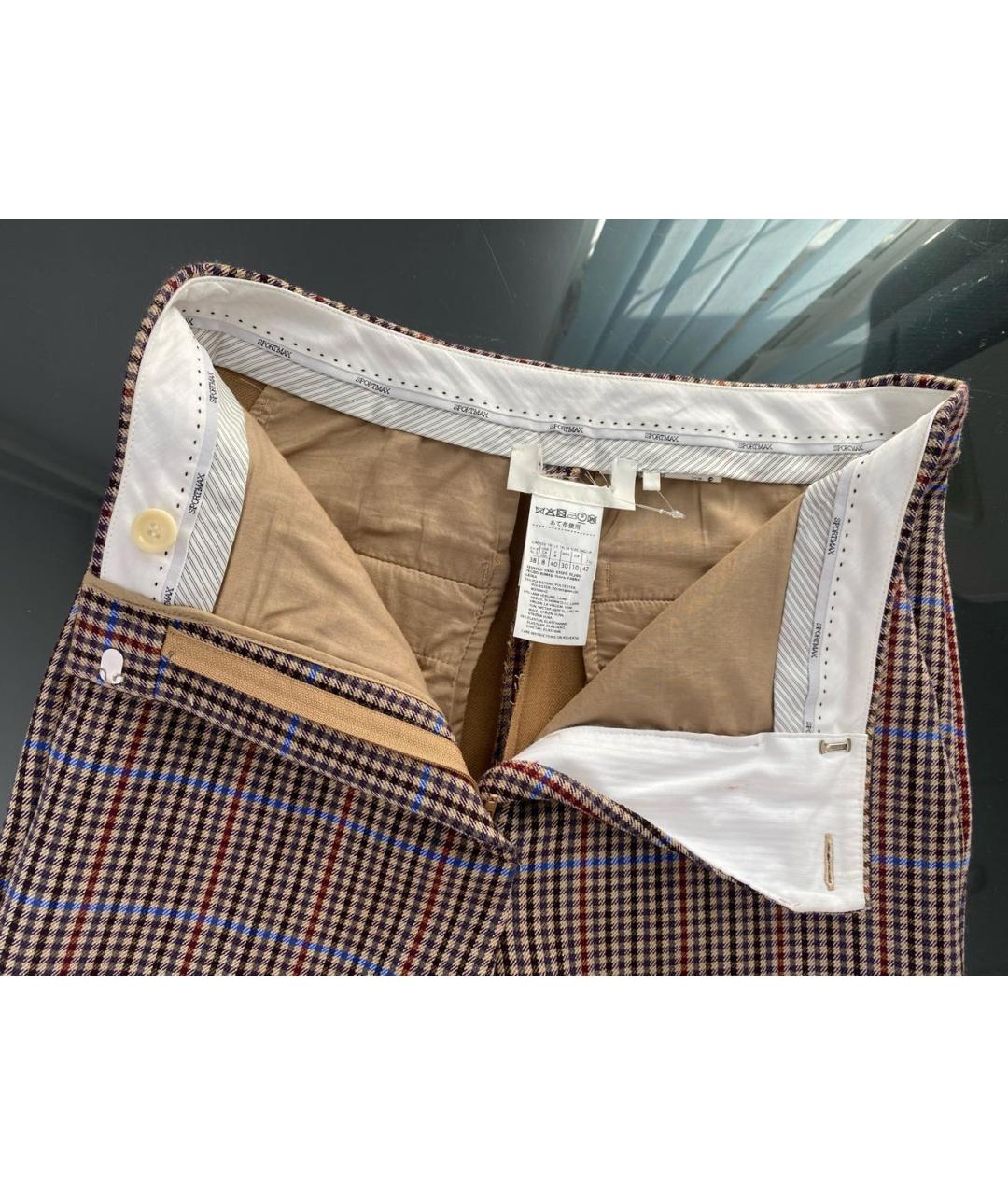 MAX MARA Мульти шерстяные прямые брюки, фото 3