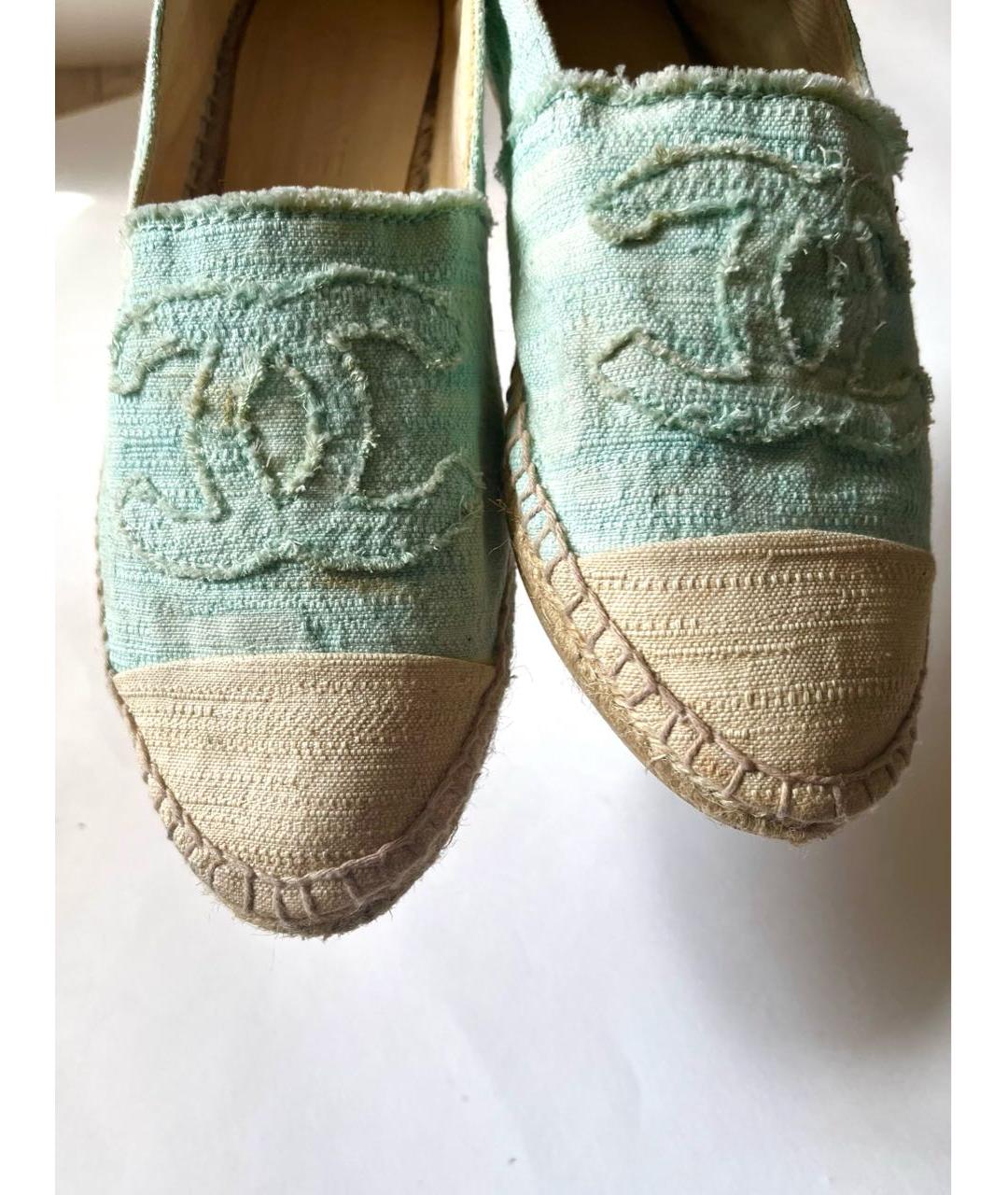 CHANEL Голубые текстильные эспадрильи, фото 4