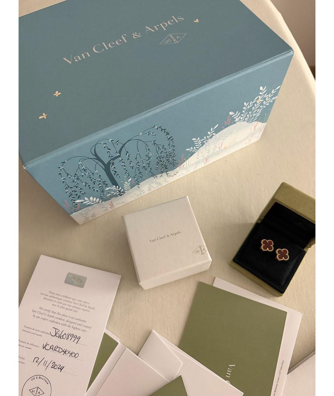 VAN CLEEF & ARPELS Красные серьги из желтого золота, фото 8