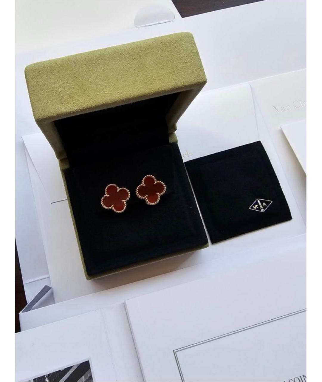VAN CLEEF & ARPELS Красные серьги из желтого золота, фото 2