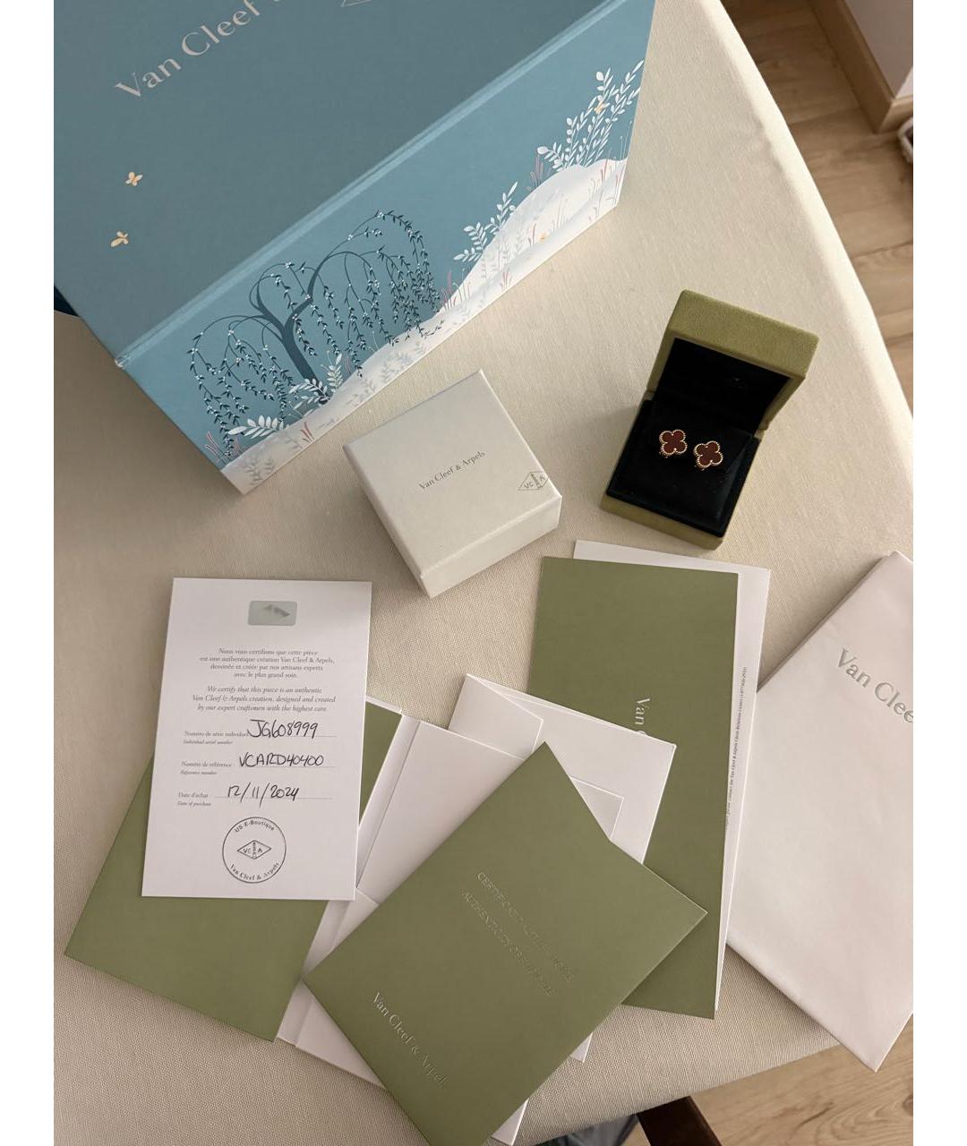 VAN CLEEF & ARPELS Красные серьги из желтого золота, фото 7