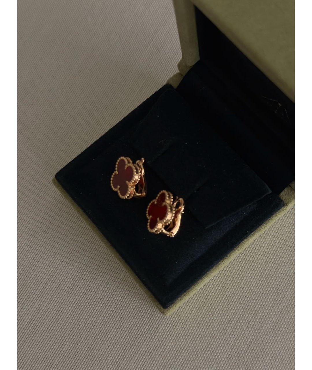 VAN CLEEF & ARPELS Красные серьги из желтого золота, фото 4
