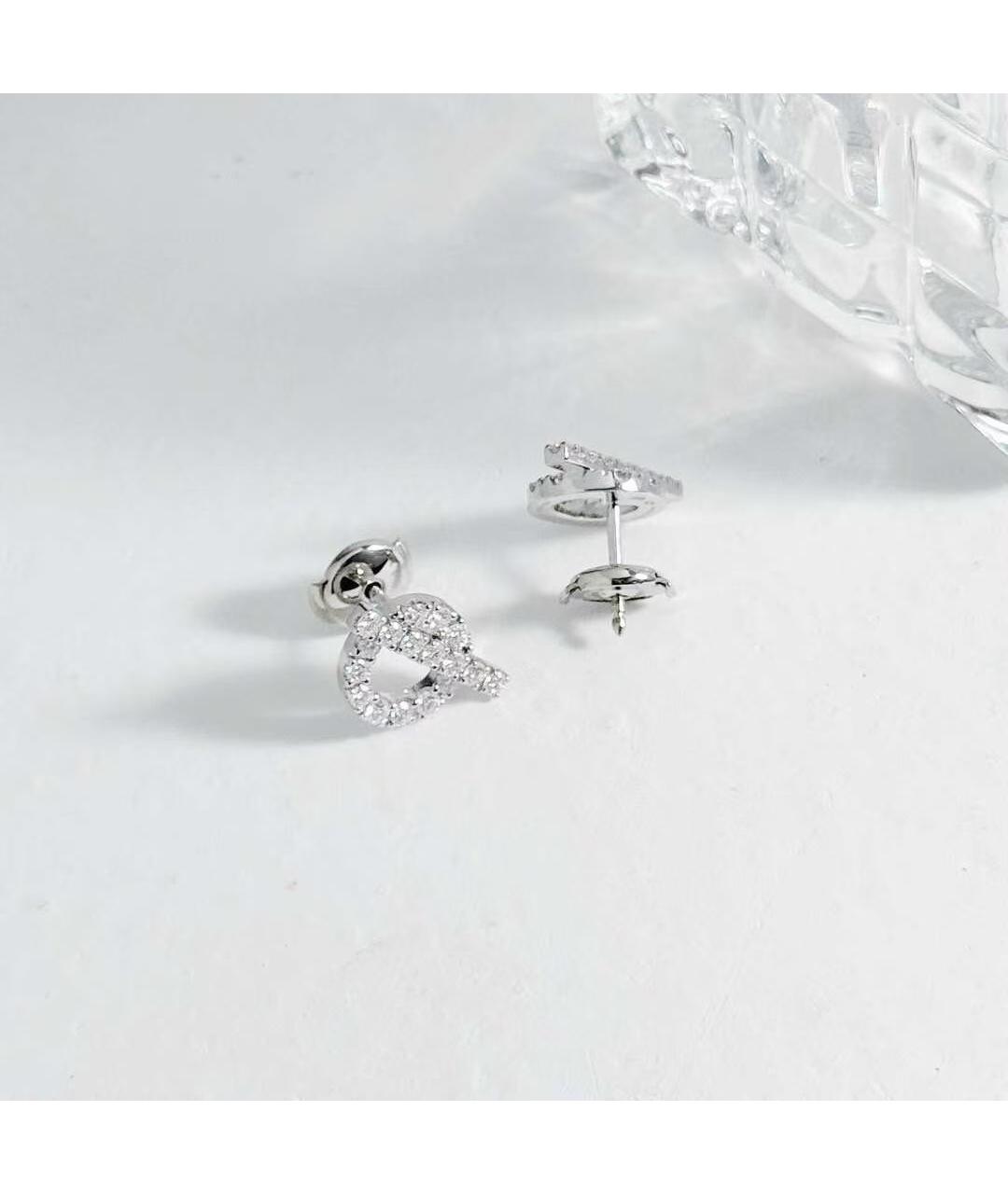 HERMES Серебряные серьги из белого золота, фото 3