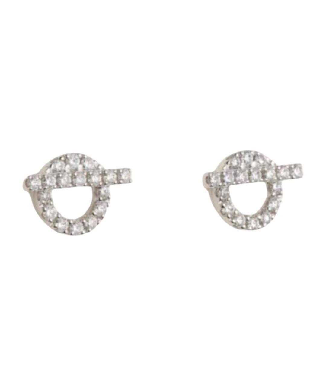 HERMES Серебряные серьги из белого золота, фото 1