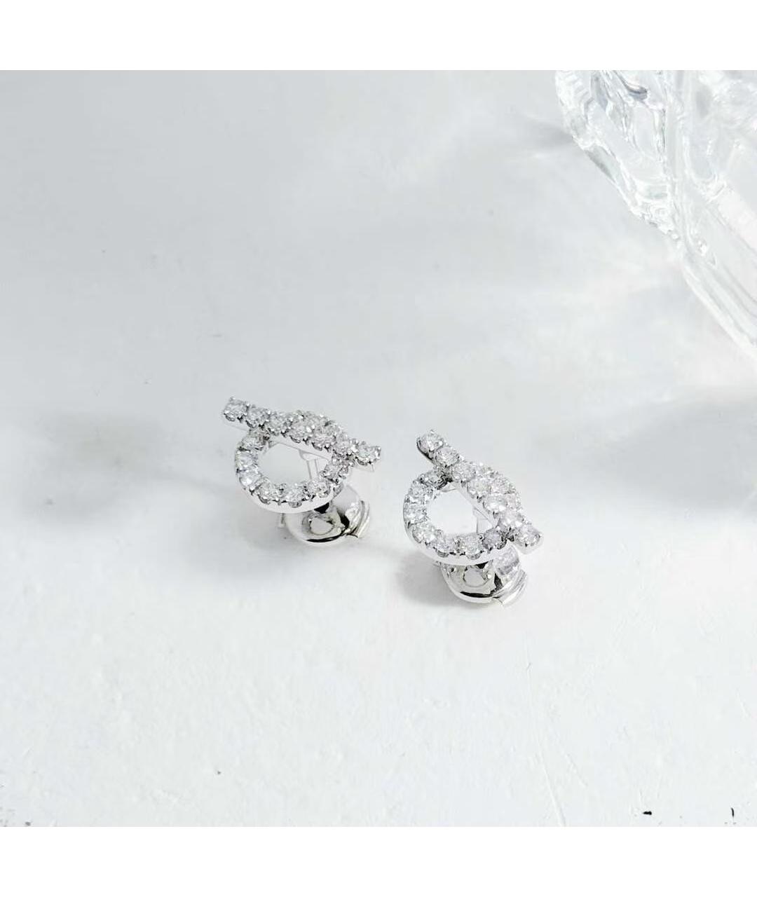 HERMES Серебряные серьги из белого золота, фото 2