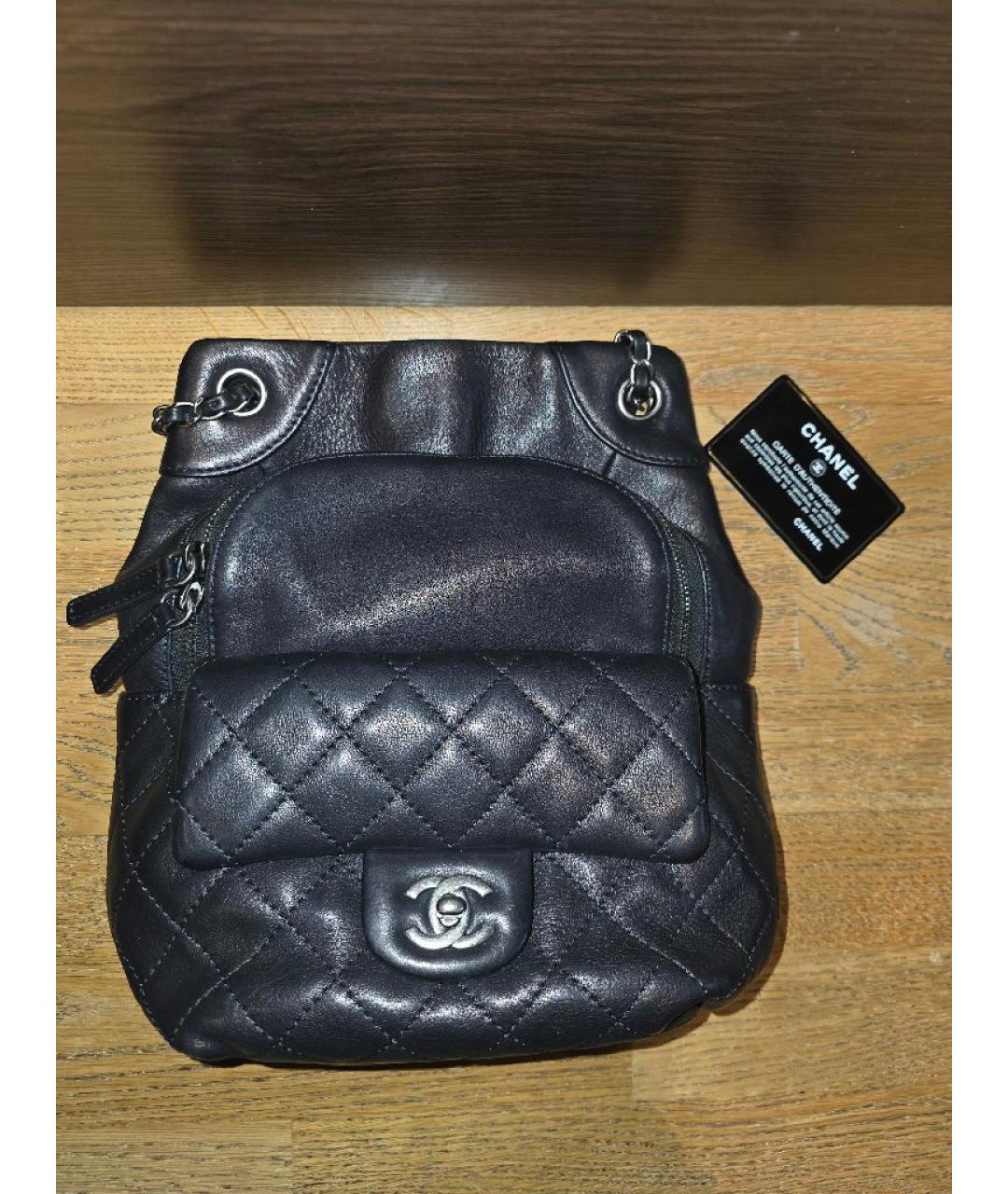 CHANEL Черный кожаный рюкзак, фото 5
