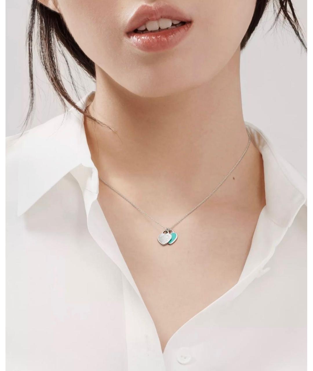 TIFFANY&CO Бирюзовое серебряное колье, фото 7