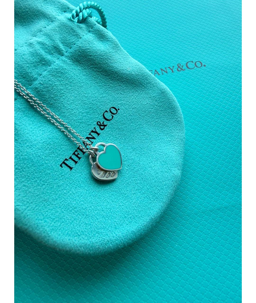 TIFFANY&CO Бирюзовое серебряное колье, фото 3
