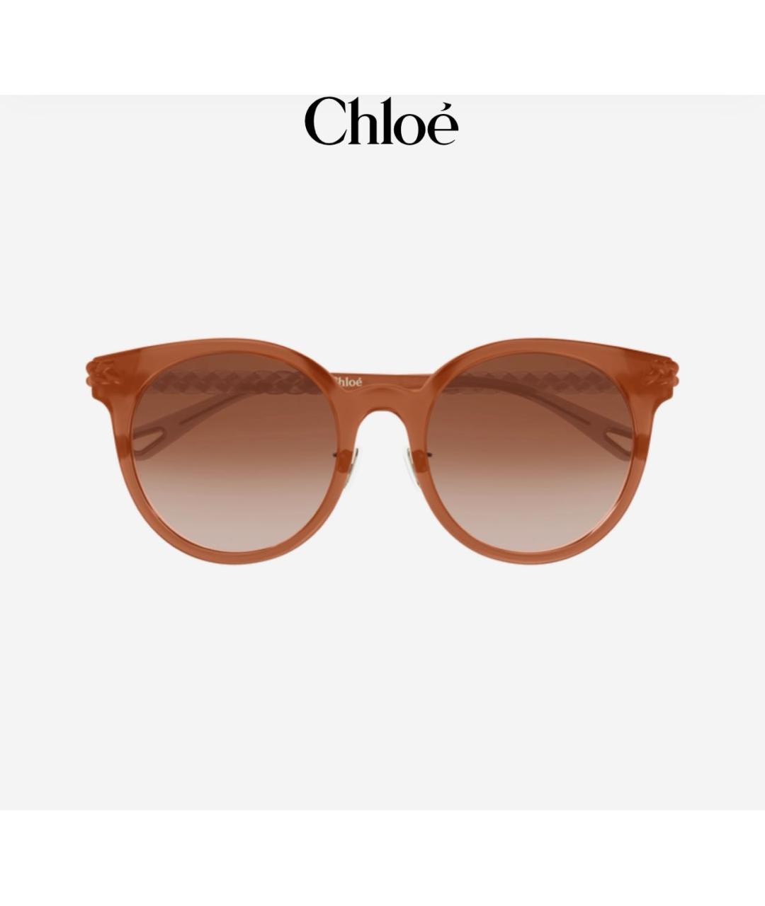 CHLOE Оранжевые пластиковые солнцезащитные очки, фото 5