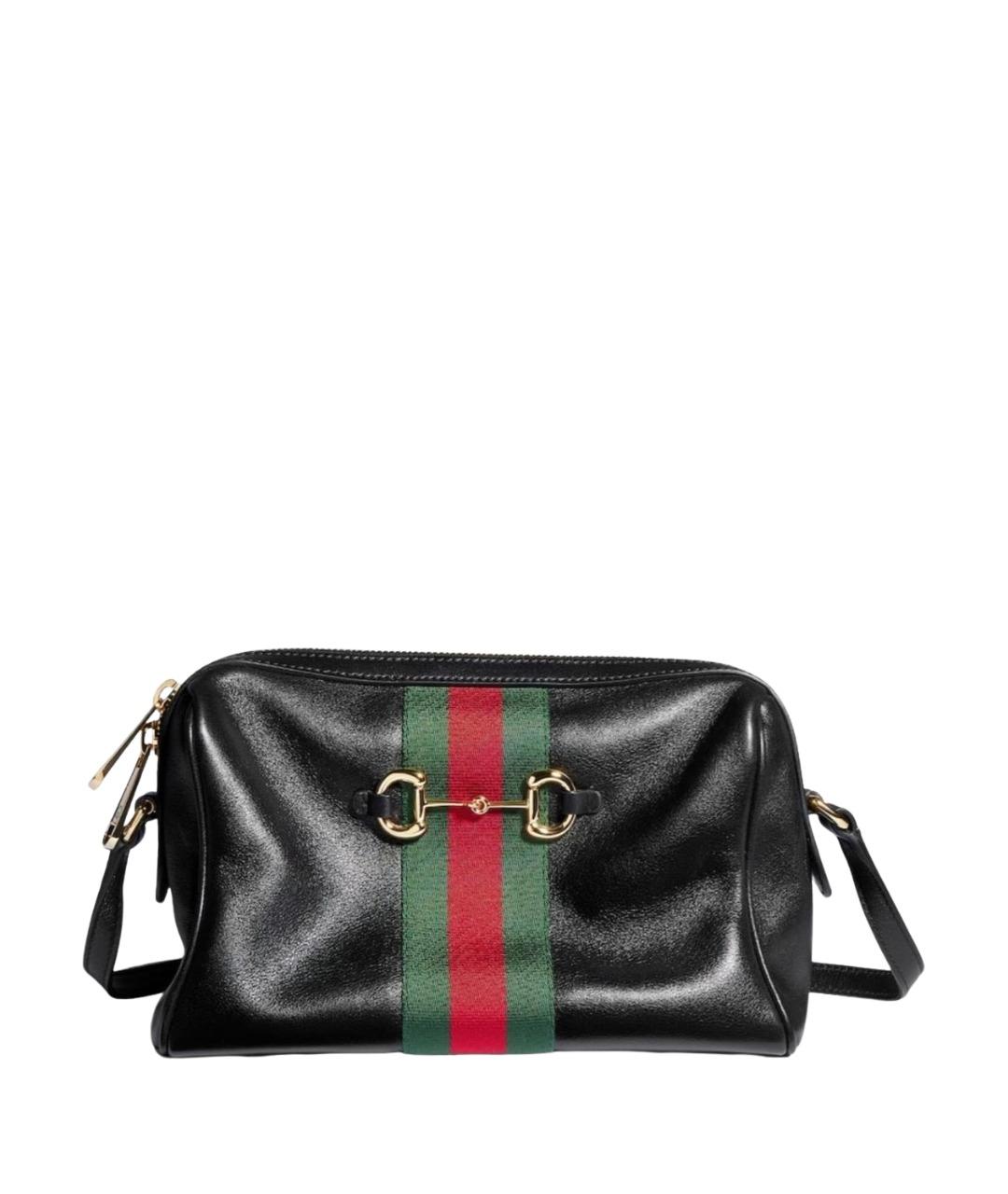 GUCCI Черная кожаная сумка через плечо, фото 1