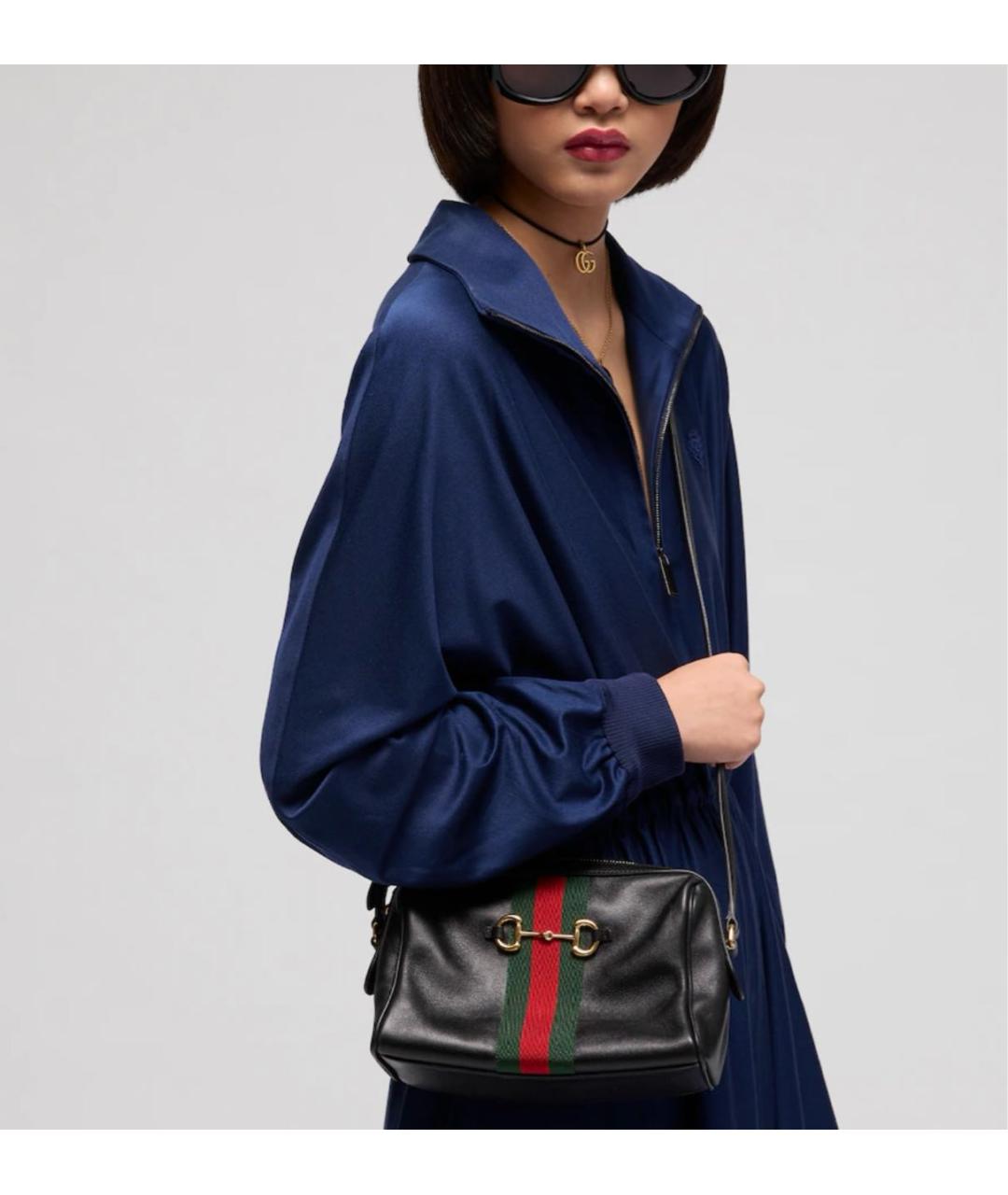 GUCCI Черная кожаная сумка через плечо, фото 2