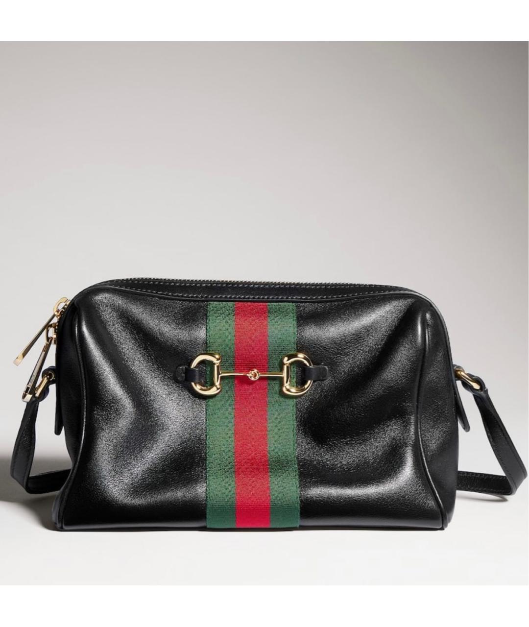 GUCCI Черная кожаная сумка через плечо, фото 5