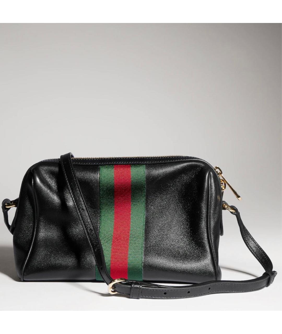 GUCCI Черная кожаная сумка через плечо, фото 4