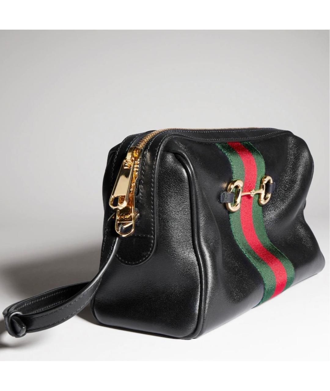 GUCCI Черная кожаная сумка через плечо, фото 3
