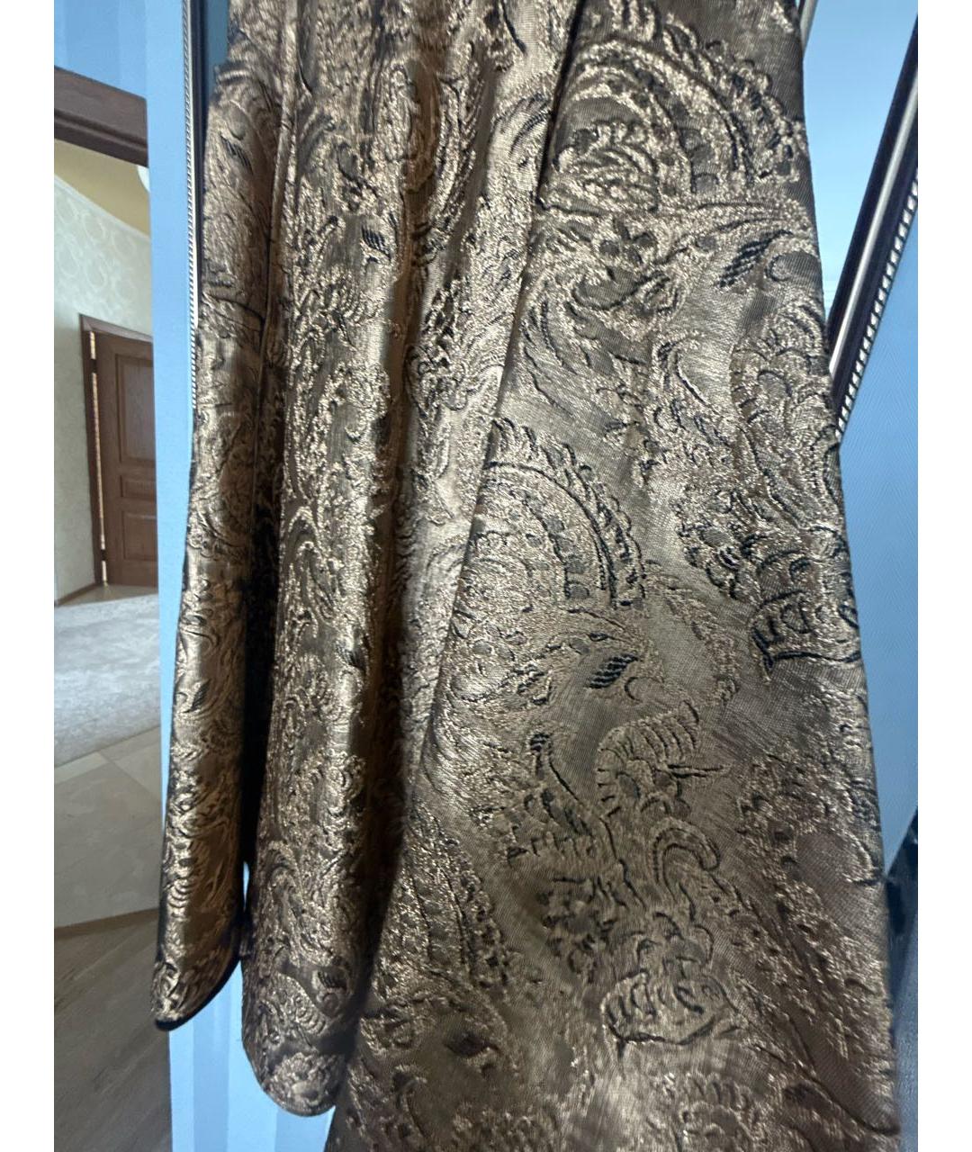 LANVIN Золотая юбка миди, фото 4
