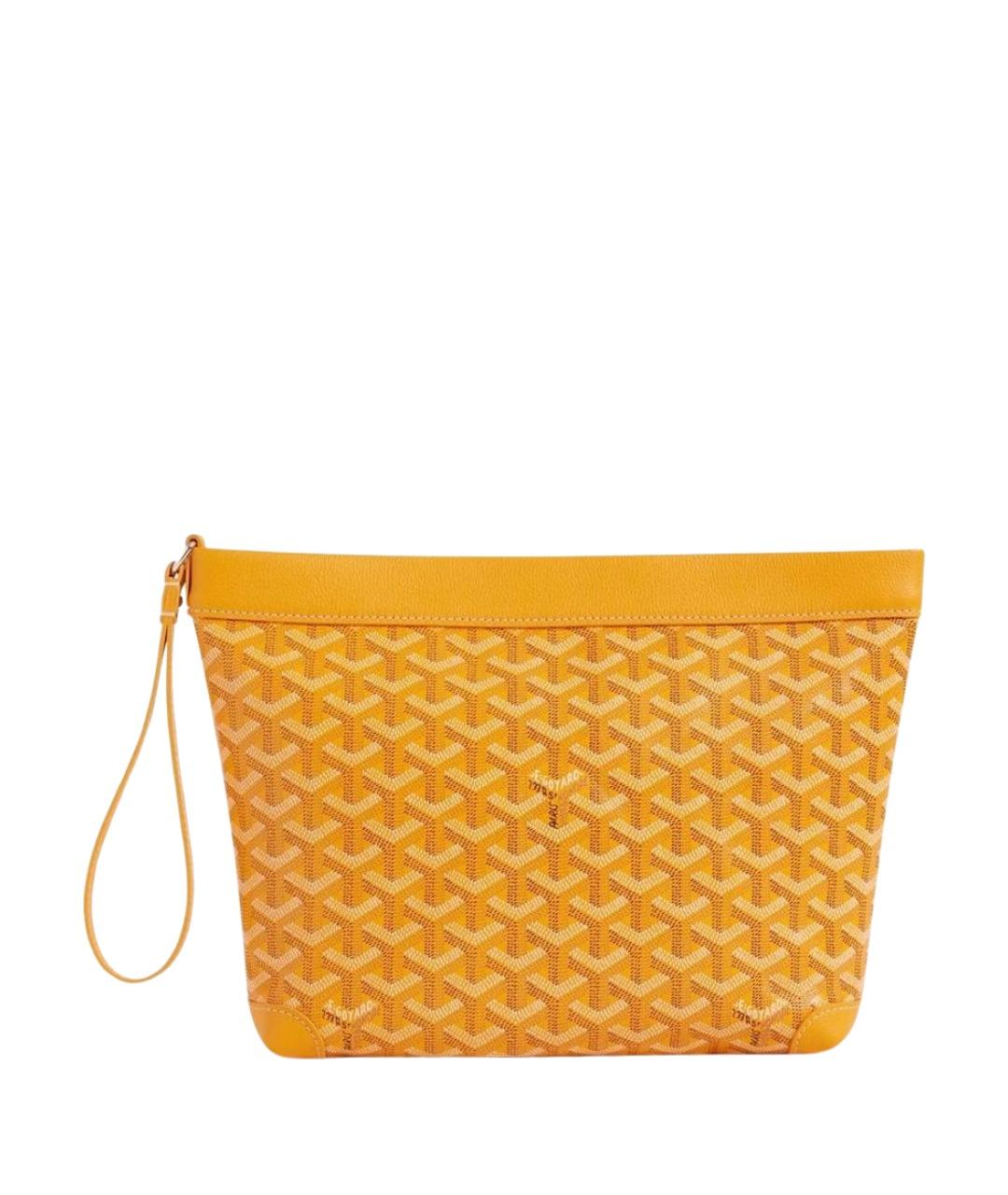 GOYARD Желтая папка для документов из канвы, фото 1