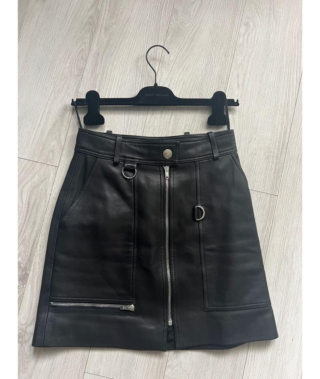 ISABEL MARANT Черная кожаная юбка мини, фото 9