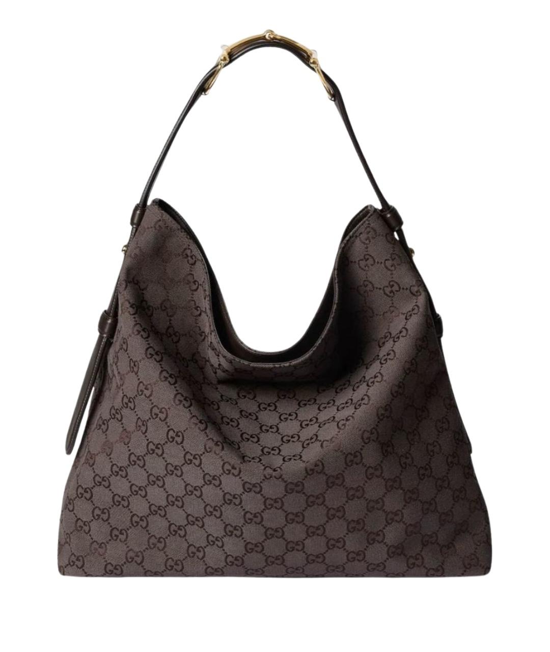 GUCCI Коричневая сумка тоут из канвы, фото 1