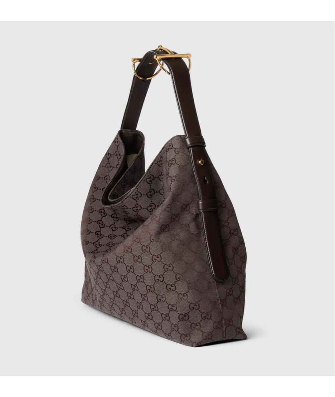 GUCCI Коричневая сумка тоут из канвы, фото 2