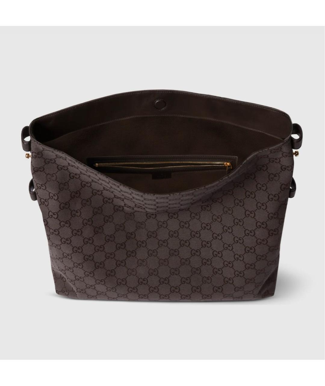GUCCI Коричневая сумка тоут из канвы, фото 5