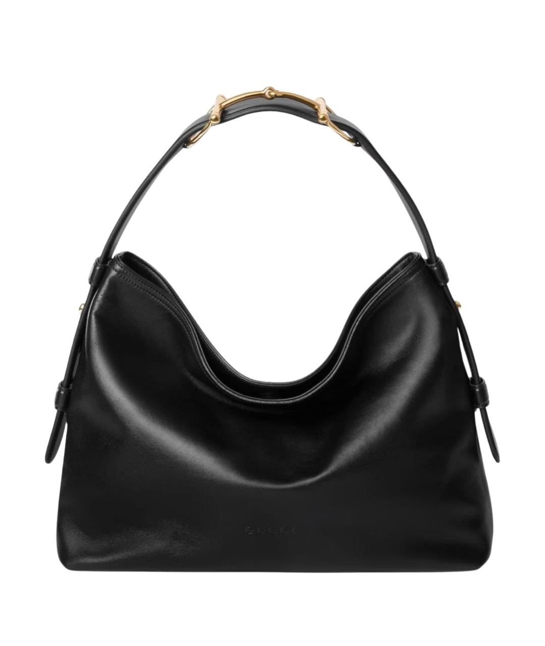 GUCCI Черная кожаная сумка тоут, фото 1
