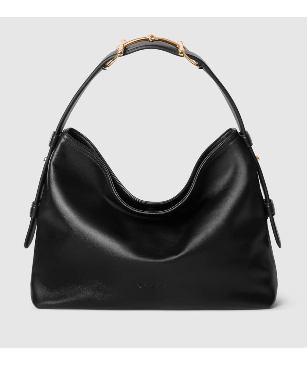 GUCCI Черная кожаная сумка тоут, фото 6