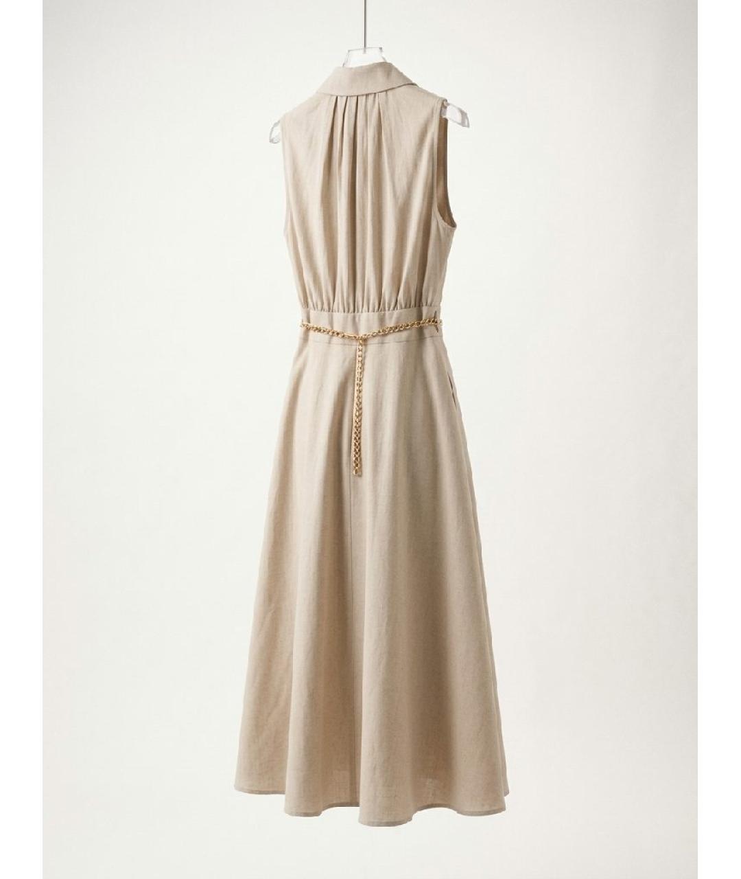 'S MAX MARA Бежевое хлопковое повседневное платье, фото 2