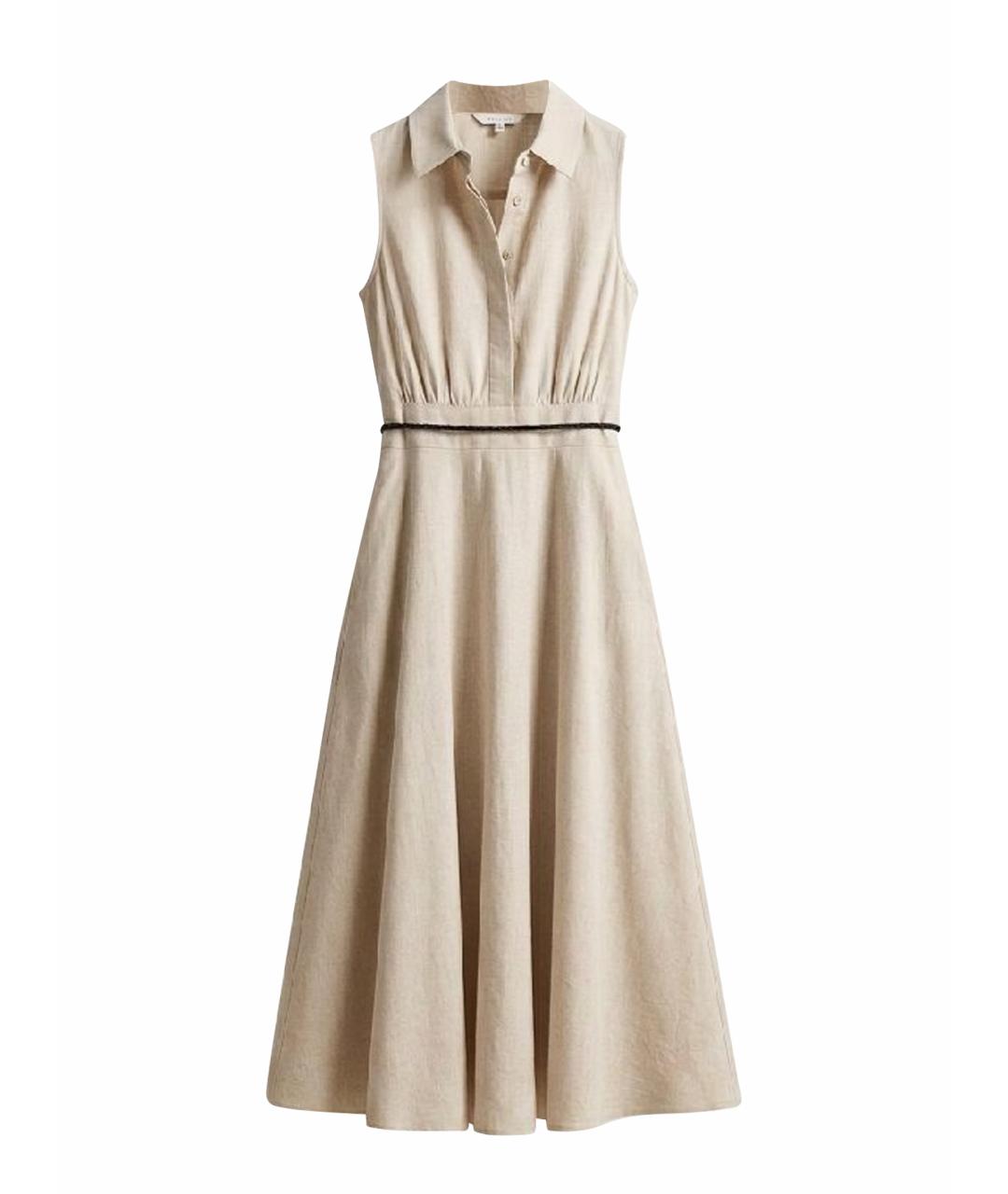 'S MAX MARA Бежевое хлопковое повседневное платье, фото 5