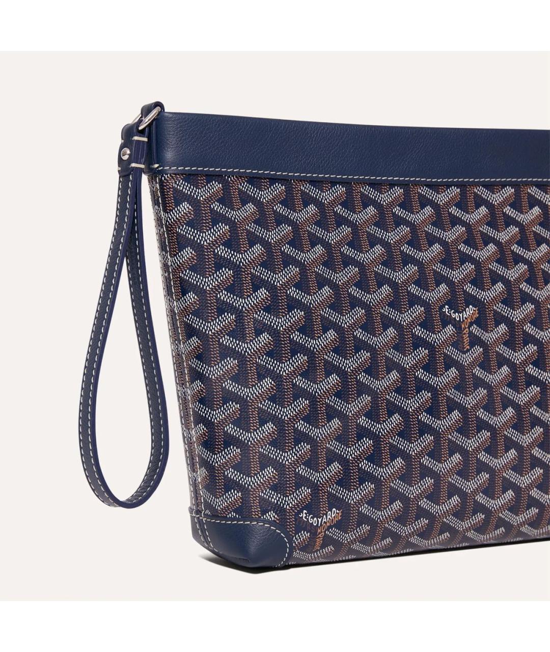 GOYARD Темно-синяя папка для документов из канвы, фото 3