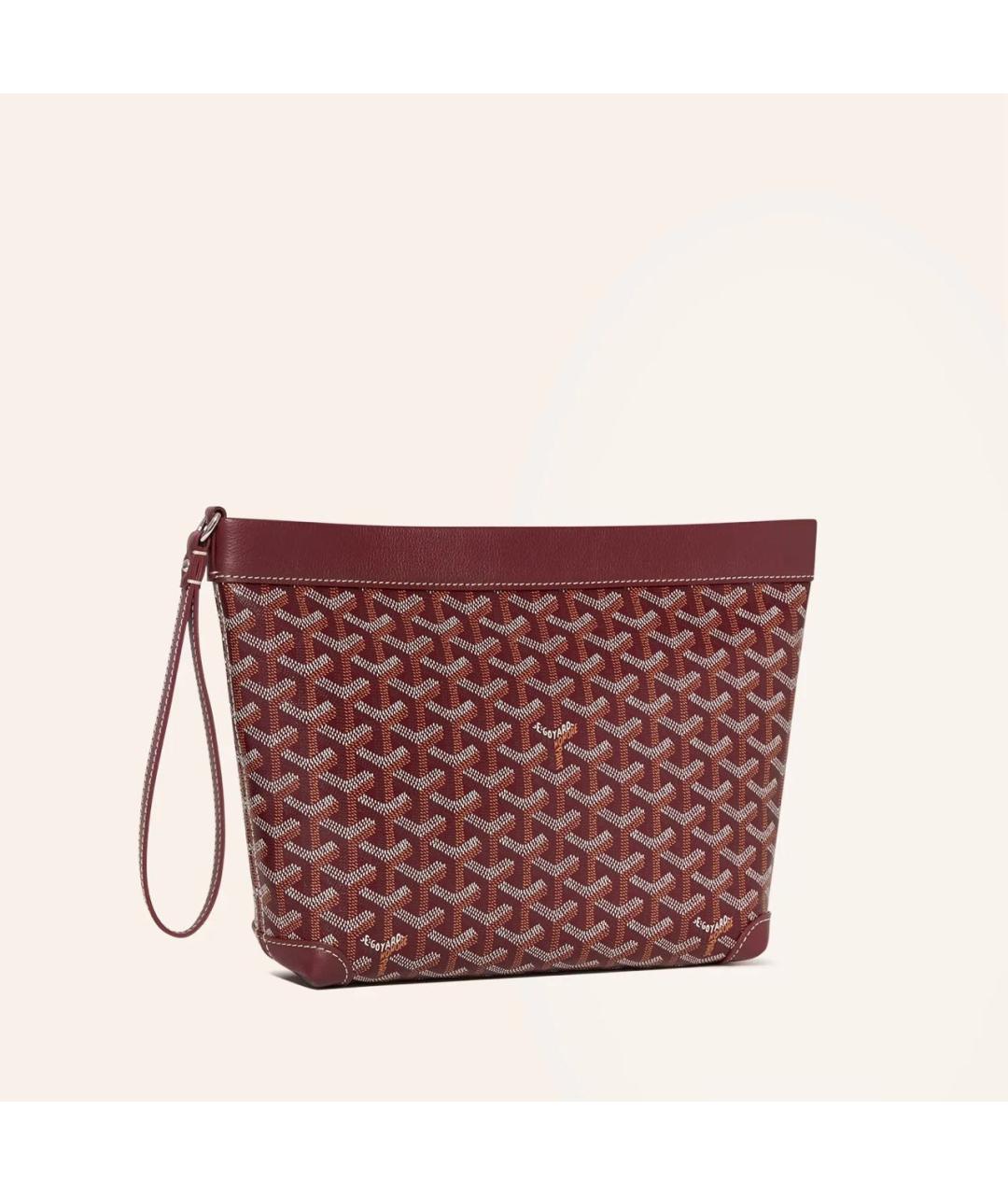 GOYARD Бордовая папка для документов из канвы, фото 5