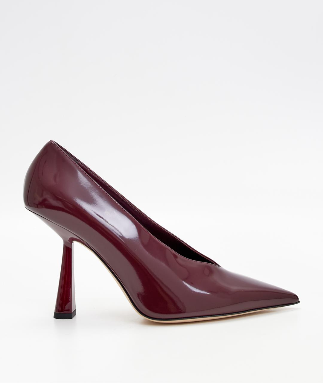 JIMMY CHOO Бордовые туфли из лакированной кожи, фото 7