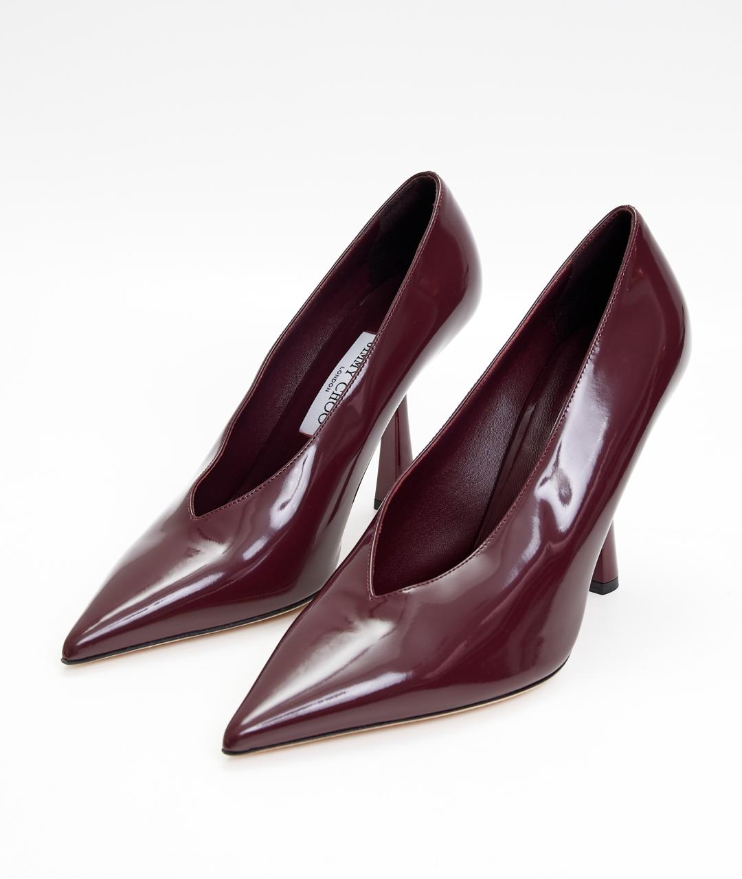 JIMMY CHOO Бордовые туфли из лакированной кожи, фото 2