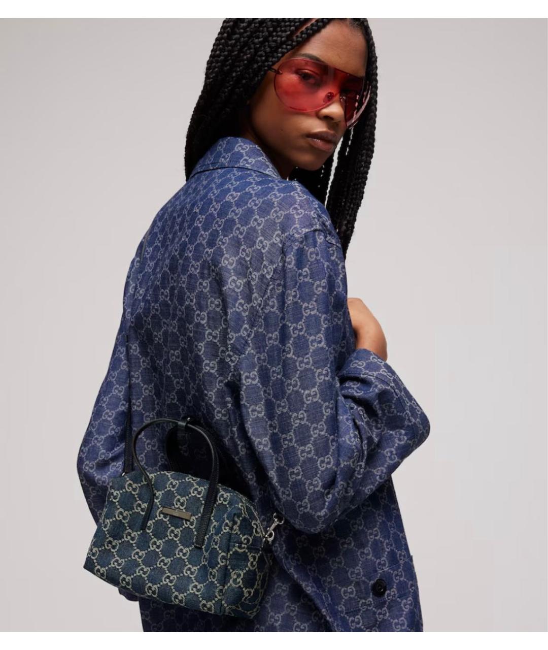 GUCCI Синяя деним сумка через плечо, фото 2