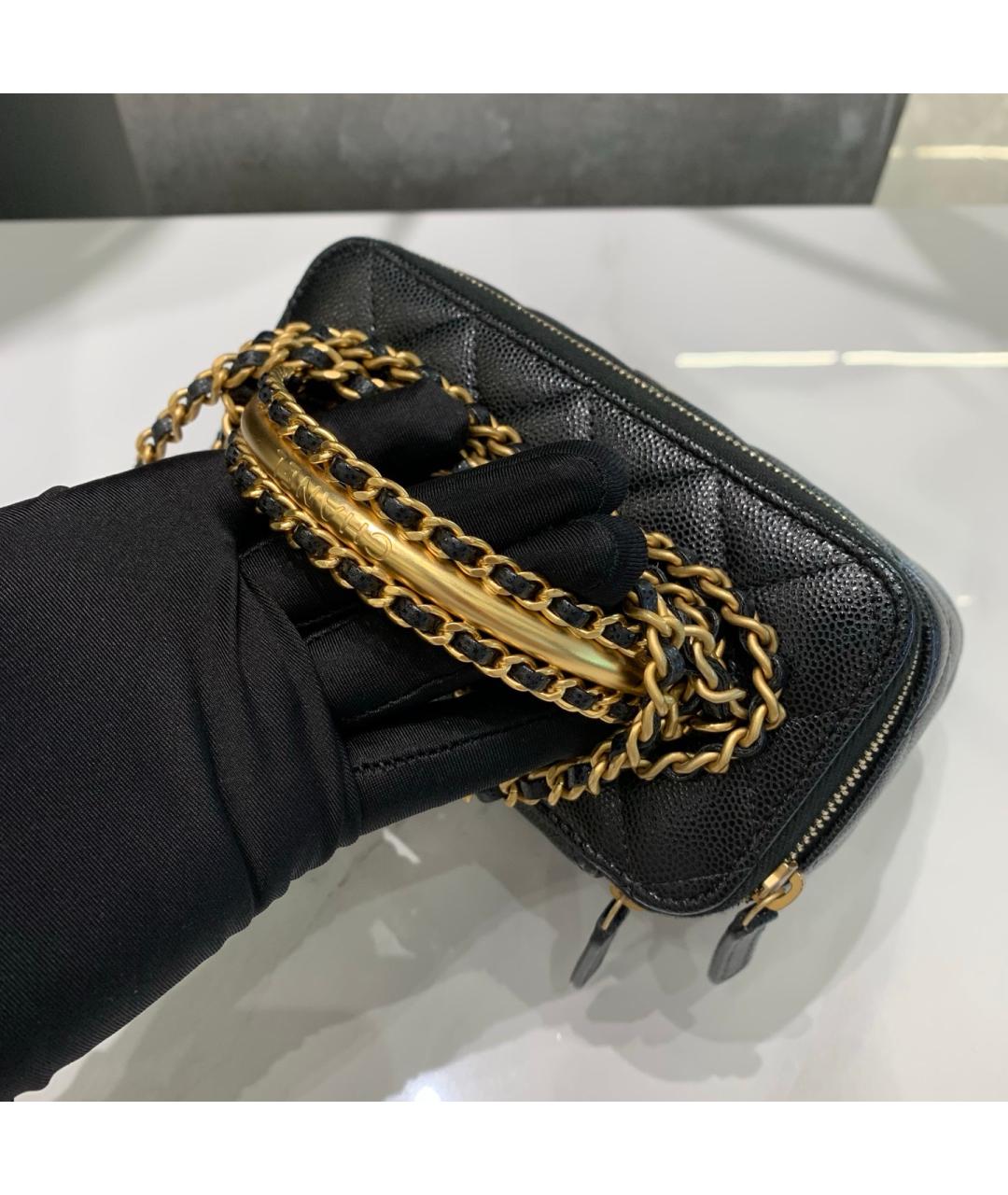 CHANEL Черная кожаная сумка через плечо, фото 6