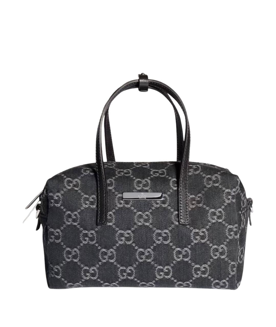 GUCCI Серая деним сумка с короткими ручками, фото 1