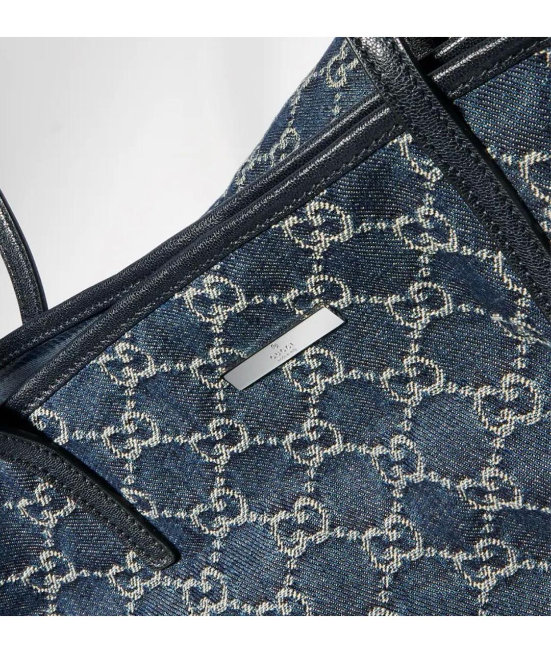 GUCCI Синяя деним сумка тоут, фото 3