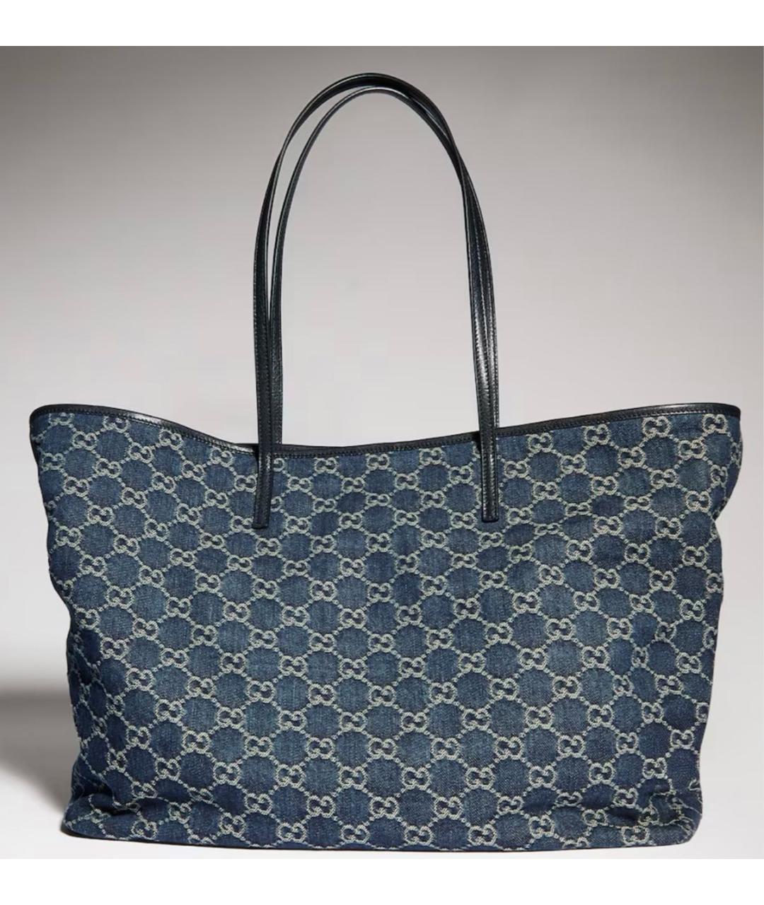 GUCCI Синяя деним сумка тоут, фото 2