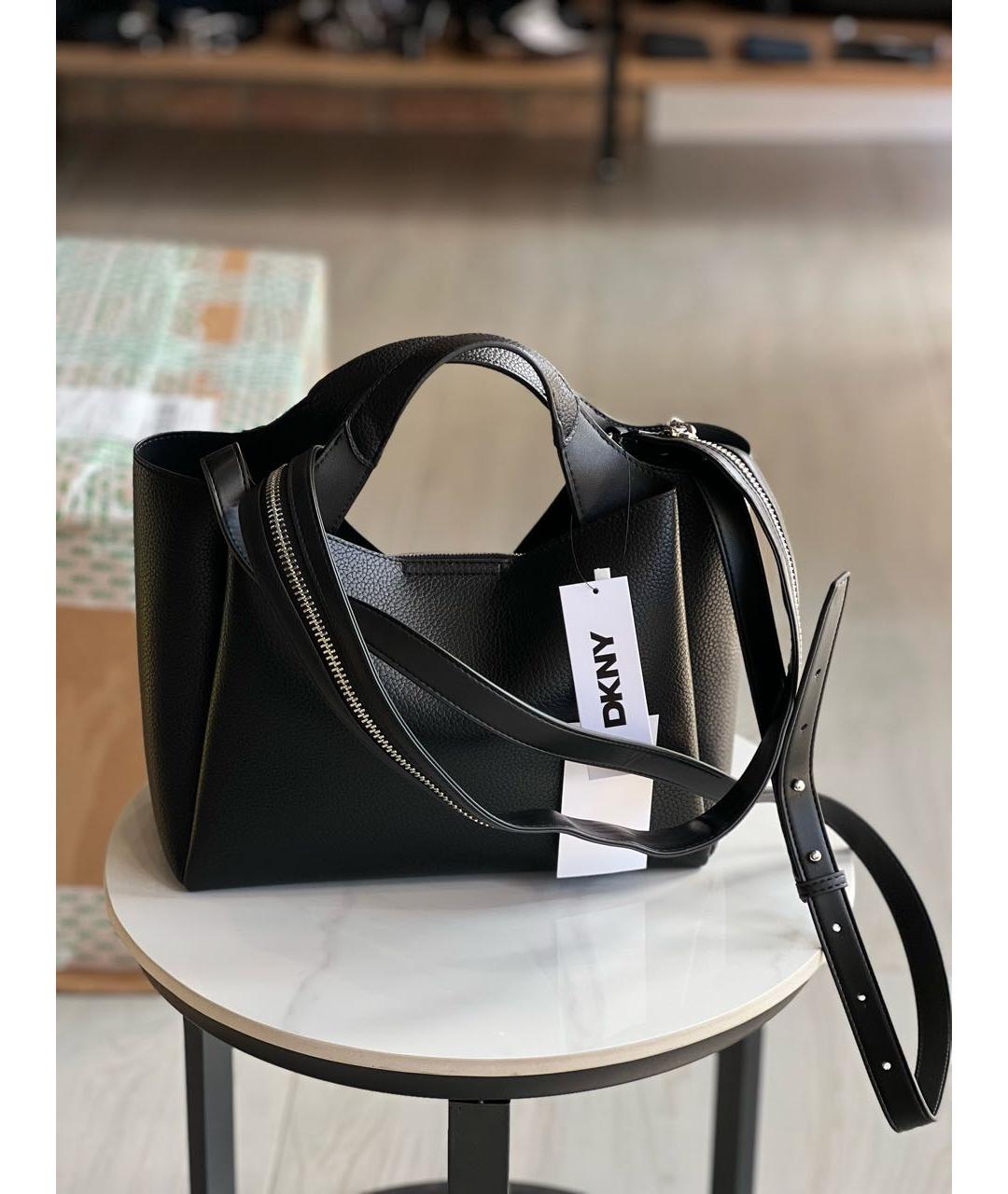 DKNY Черная сумка через плечо из искусственной кожи, фото 3