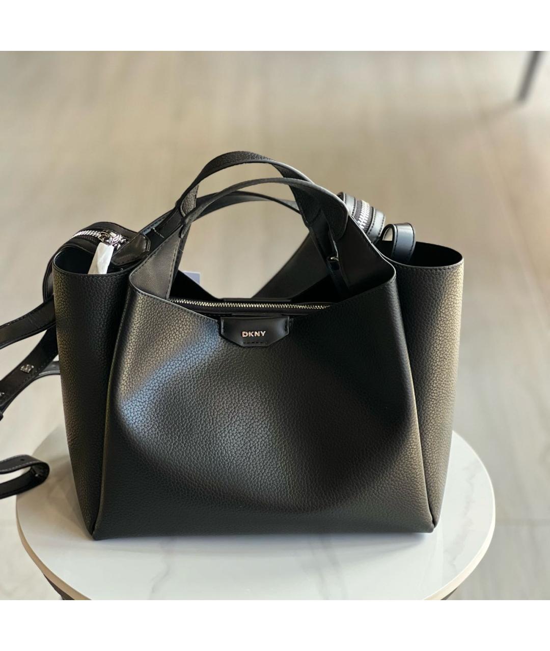 DKNY Черная сумка через плечо из искусственной кожи, фото 5