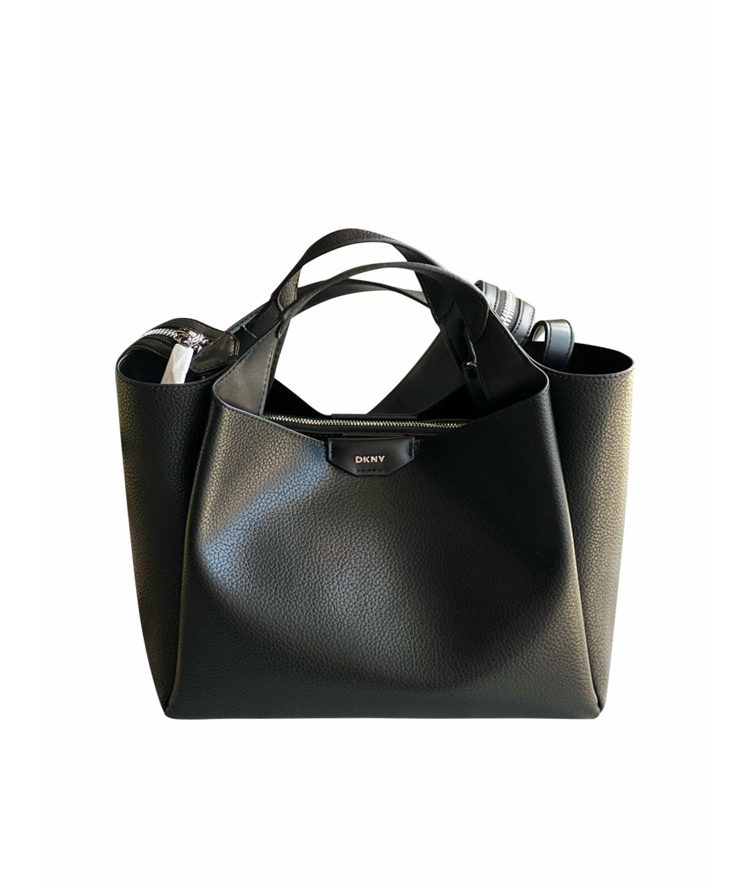 DKNY Черная сумка через плечо из искусственной кожи, фото 1