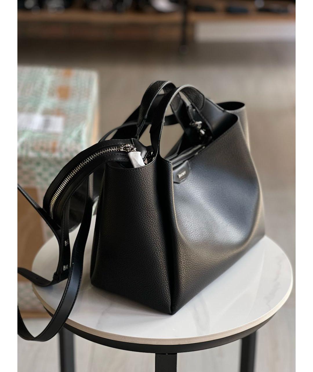 DKNY Черная сумка через плечо из искусственной кожи, фото 2