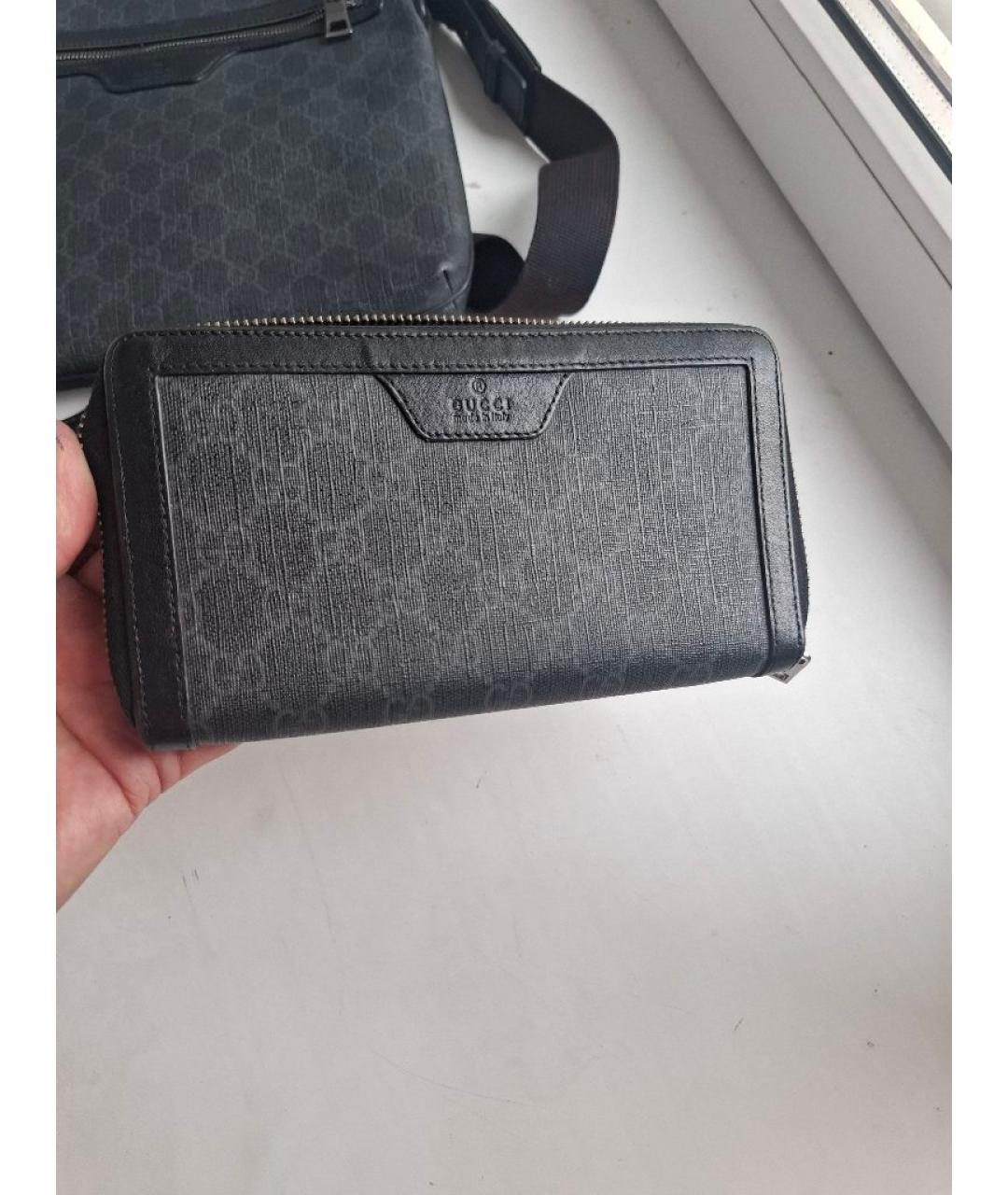 GUCCI Серый кожаный кошелек, фото 6