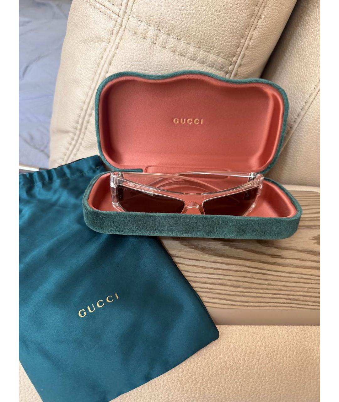GUCCI Прозрачные пластиковые солнцезащитные очки, фото 4