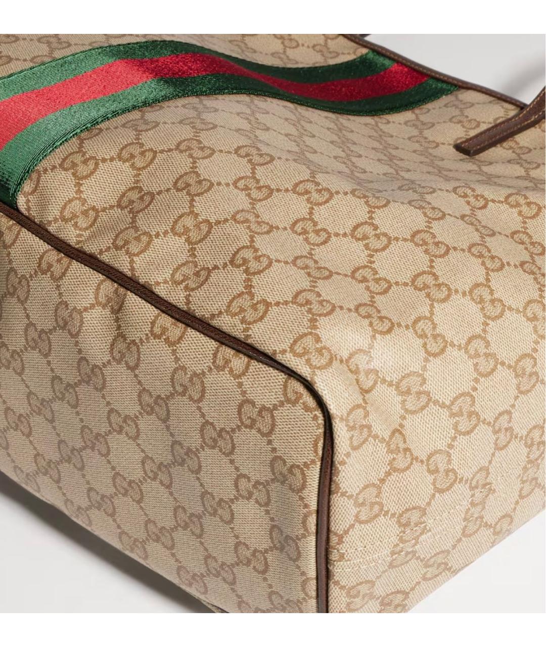 GUCCI Бежевая сумка тоут из канвы, фото 4