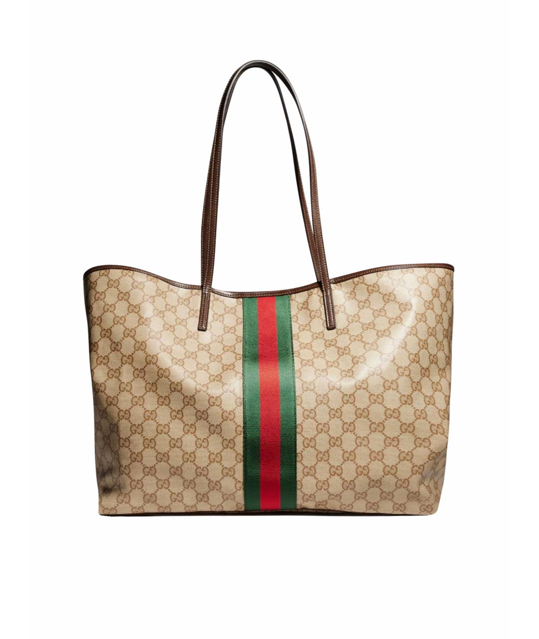 GUCCI Бежевая сумка тоут из канвы, фото 1