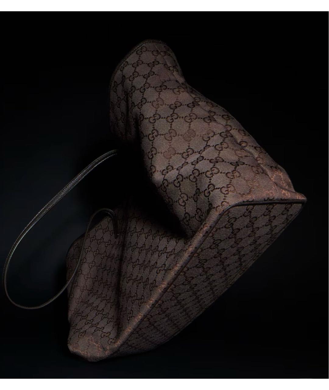 GUCCI Коричневая сумка тоут из канвы, фото 4