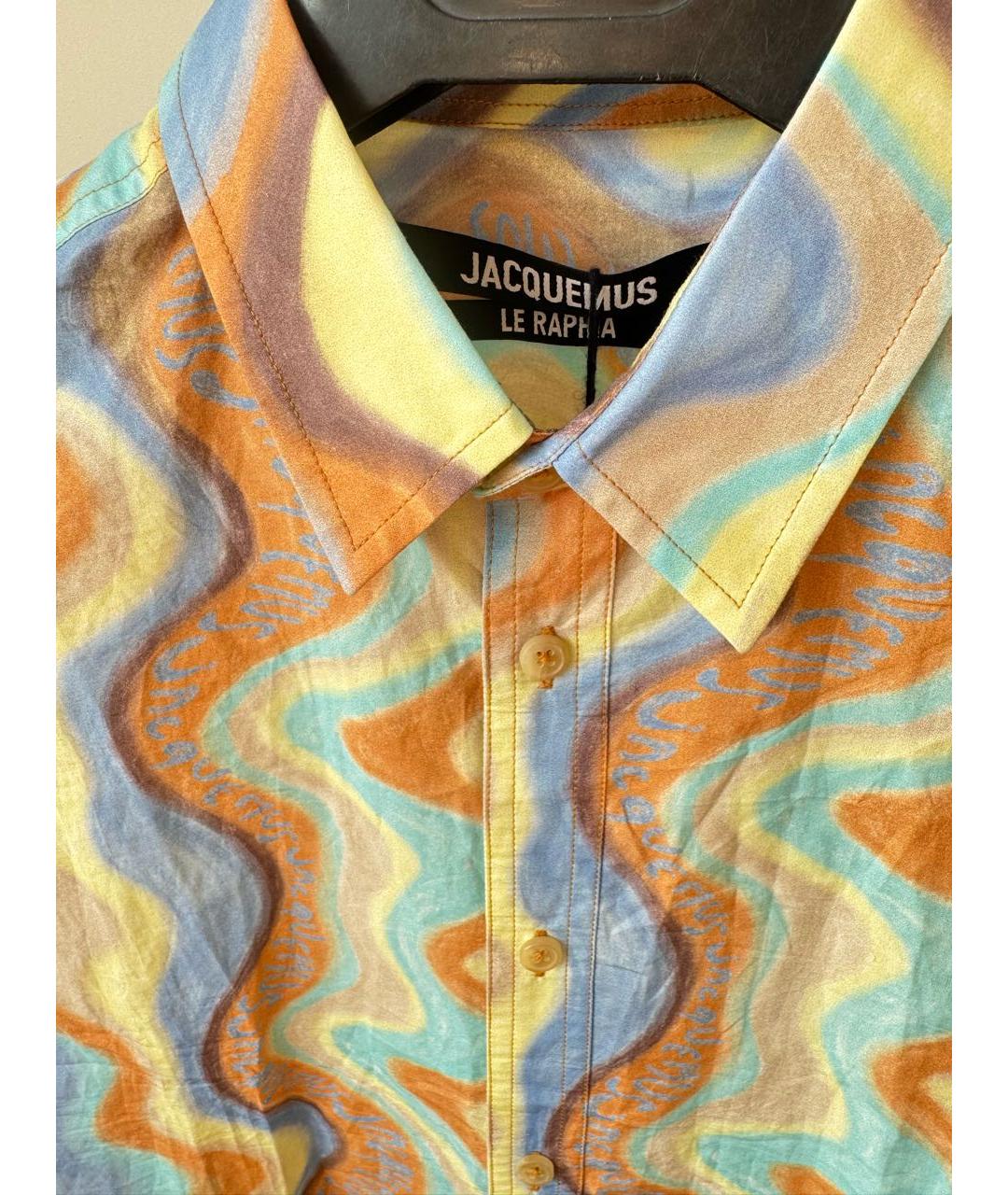 JACQUEMUS Оранжевая хлопковая рубашка, фото 3