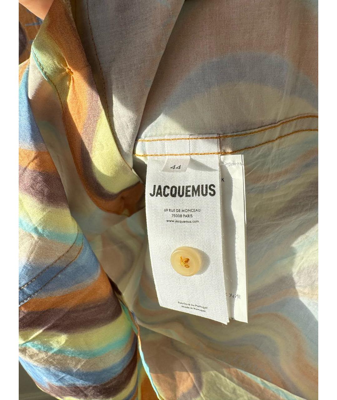 JACQUEMUS Оранжевая хлопковая рубашка, фото 7