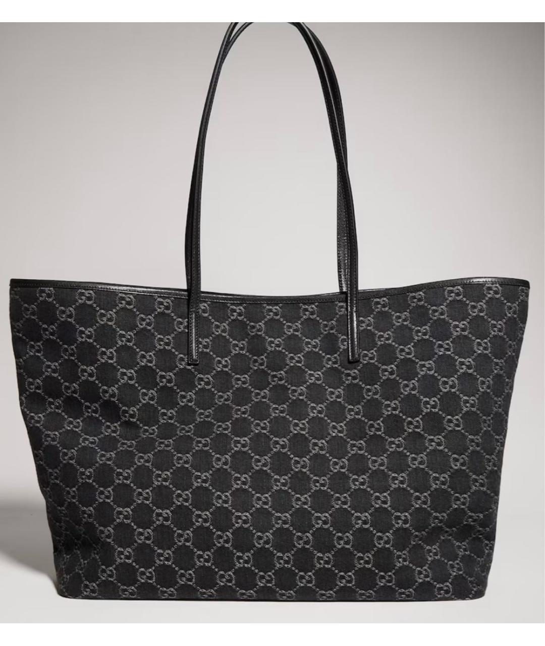 GUCCI Черная деним сумка тоут, фото 2